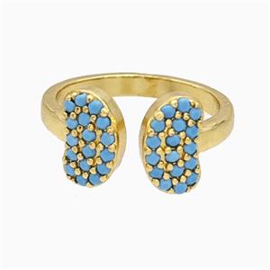Copper Butterfly Rings Pave Zirconia Gold Plated, approx 6-10mm, 18mm dia [FN20134]