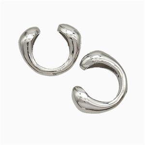 Copper Clip Earrings Platinum Plated, approx 6mm, 16mm dia [FN20151]