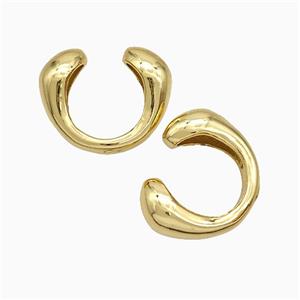 Copper Clip Earrings Gold Plated, approx 6mm, 16mm dia [FN20152]