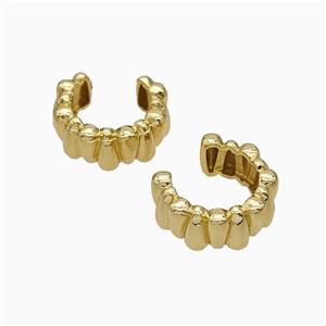 Copper Clip Earrings Gold Plated, approx 6mm, 15mm dia [FN20154]