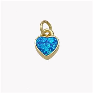 Copper Heart Pendant Pave Fire Opal 18K Gold Plated, approx 7mm [FN49237]
