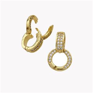 Copper Clasp Bail Pave Zirconia Gold Plated, approx 9mm, 9-14mm [FN49241]