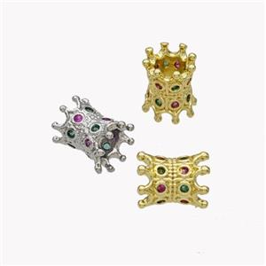 Copper Tube Beads Pave Zirconia Mixed, approx 6.5-8mm, 3mm hole [FN49429]