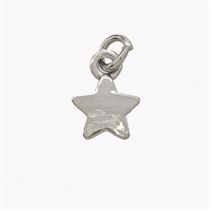 Copper Star Pendant Platinum Plated, approx 7mm [FN49435]