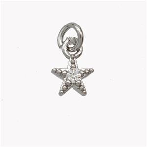 Copper Star Pendant Pave Zirconia Platinum Plated, approx 6mm [FN49437]