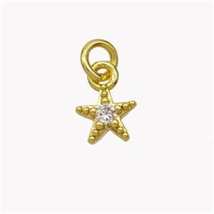 Copper Star Pendant Pave Zirconia Gold Plated, approx 6mm [FN49438]