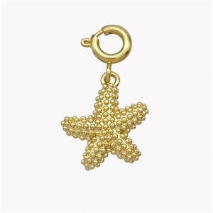 Copper Starfish Pendant Gold Plated, approx 13mm, 6mm dia [FN49457]