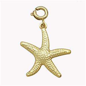 Copper Starfish Pendant Gold Plated, approx 21mm, 6mm dia [FN49458]