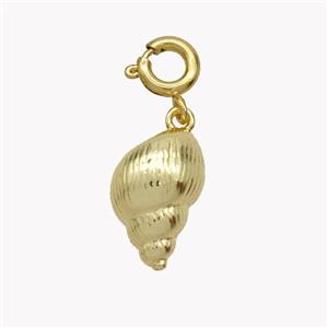 Nautilus Shell Charms Copper Pendant Gold Plated, approx 8-14mm, 6mm dia [FN49459]