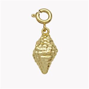 Spiral Shell Charms Copper Pendant Gold Plated, approx 9-15mm, 6mm dia [FN49460]