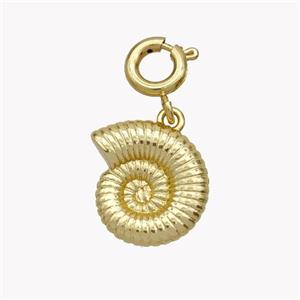 Spiral Shell Charms Copper Pendant Gold Plated, approx 11-12mm, 6mm dia [FN49461]