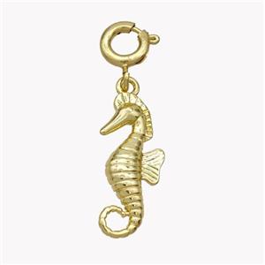 Copper Seahorse Pendant Gold Plated, approx 8-18mm, 6mm dia [FN49462]