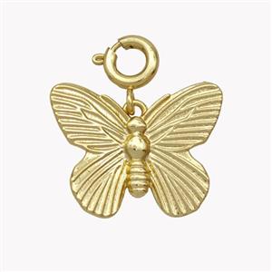 Copper Butterfly Pendant Gold Plated, approx 14-19mm, 6mm dia [FN49465]