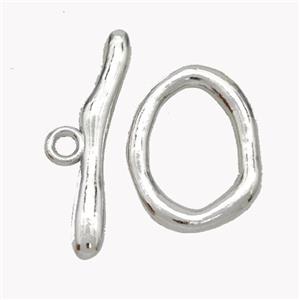 Copper Toggle Clasp Platinum Plated, approx 16-21mm, 30mm [FN49503]