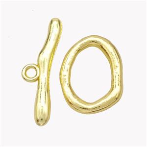 Copper Toggle Clasp Gold Plated, approx 16-21mm, 30mm [FN49504]
