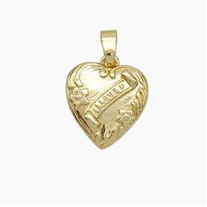Copper Heart Pendant ILoveU Gold Plated, approx 13mm [FN49616]