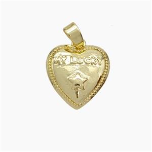 Copper Heart Pendant MyLucky Gold Plated, approx 13mm [FN49618]