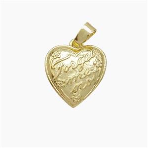 Copper Heart Pendant ForgetMeNot Gold Plated, approx 13mm [FN49620]