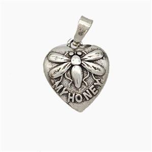 Copper Heart Dragonfly Pendant MyHoney Antique Silver, approx 13mm [FN49623]