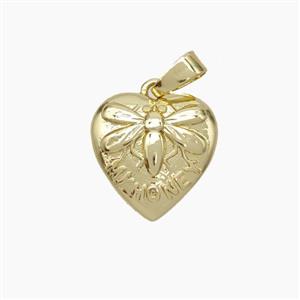 Copper Heart Dragonfly Pendant MyHoney Gold Plated, approx 13mm [FN49624]