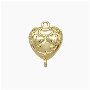 Copper Heart Connector Gold Plated, approx 11-12mm [FN49632]