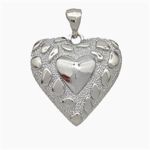 Copper Heart Pendant Platinum Plated, approx 20mm [FN49633]