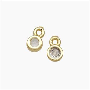 Copper Coin Pendant Pave Zirconia Gold Plated, approx 4mm [FN49636]