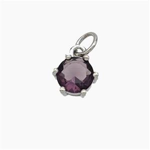 Cubic Zirconia Pendant Copper Platinum Plated, approx 8mm [FN49651]