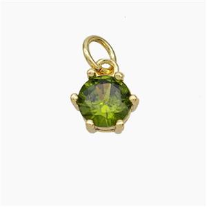 Olive Cubic Zirconia Pendant Copper Gold Plated, approx 8mm [FN49661]