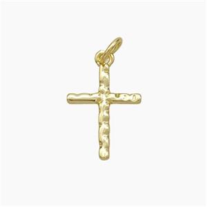 Copper Cross Pendant Hammered Gold Plated, approx 11-15mm [FN49684]