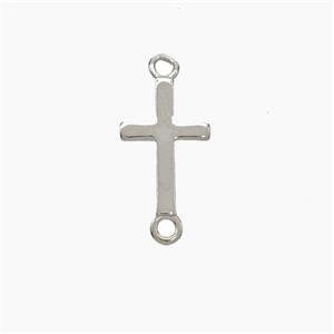 Copper Cross Connector Platinum Plated, approx 8-13mm [FN49686]