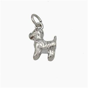 Copper Dog Pendant Platinum Plated, approx 9.5-10mm [FN49692]