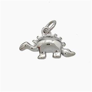 Copper Dinosaur Pendant Platinum Plated, approx 7-16mm [FN49694]