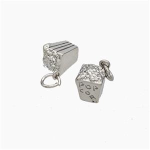 Copper Popcorn Pendant Platinum Plated, approx 6-9mm [FN49699]