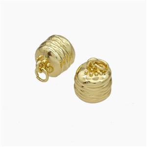 Hamburger Charms Copper Pendant Gold Plated, approx 11mm [FN49702]