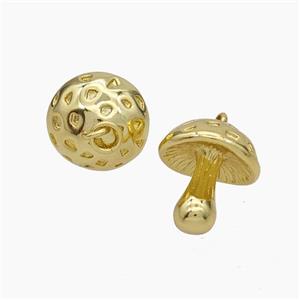 Copper Mushroom Pendant Gold Plated, approx 15-17mm [FN49703]