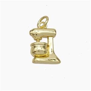Coffee Machine Charms Copper Pendant Gold Plated, approx 9-12mm [FN49704]