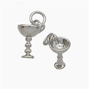 Copper Cup Pendant Platinum Plated, approx 7-10mm [FN49707]