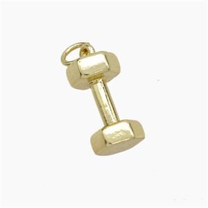 Dumbbell Charms Copper Pendant Sport Gold Plated, approx 7-14mm [FN49711]
