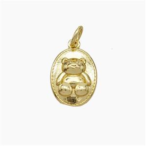 Copper Bear Pendant Gold Plated, approx 10-13mm [FN49712]