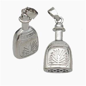 Copper Bottle Pendant Platinum Plated, approx 10-18mm [FN49716]