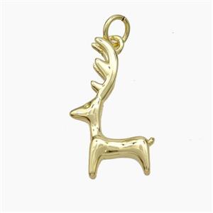 Copper Deer Pendant Gold Plated, approx 12-22mm [FN49718]