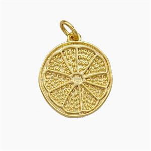 Lemon Charms Copper Pendant Gold Plated, approx 15mm [FN49726]