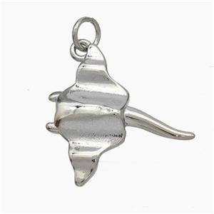 Copper Ocean Manta Ray Pendant Platinum Plated, approx 20mm [FN49729]