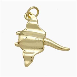 Copper Ocean Manta Ray Pendant Gold Plated, approx 20mm [FN49730]