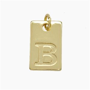 Copper Card Pendant Letter-B Gold Plated, approx 10-16mm [FN49740]