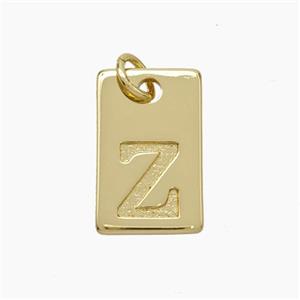Copper Card Pendant Letter-Z Gold Plated, approx 10-16mm [FN49764]