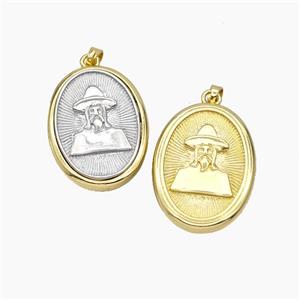 Copper Emperor Pendant Platinum Gold Plated, approx 20-28mm [FN49766]