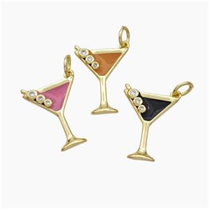 Ice Cream Bottle Drink Cup Charms Copper Pendant Enamel Gold Plated Mixed, approx 14-17.5mm [FN49835]