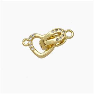 Copper Clasp Pave Zirconia Gold Plated, approx 5-15mm [FN49871]